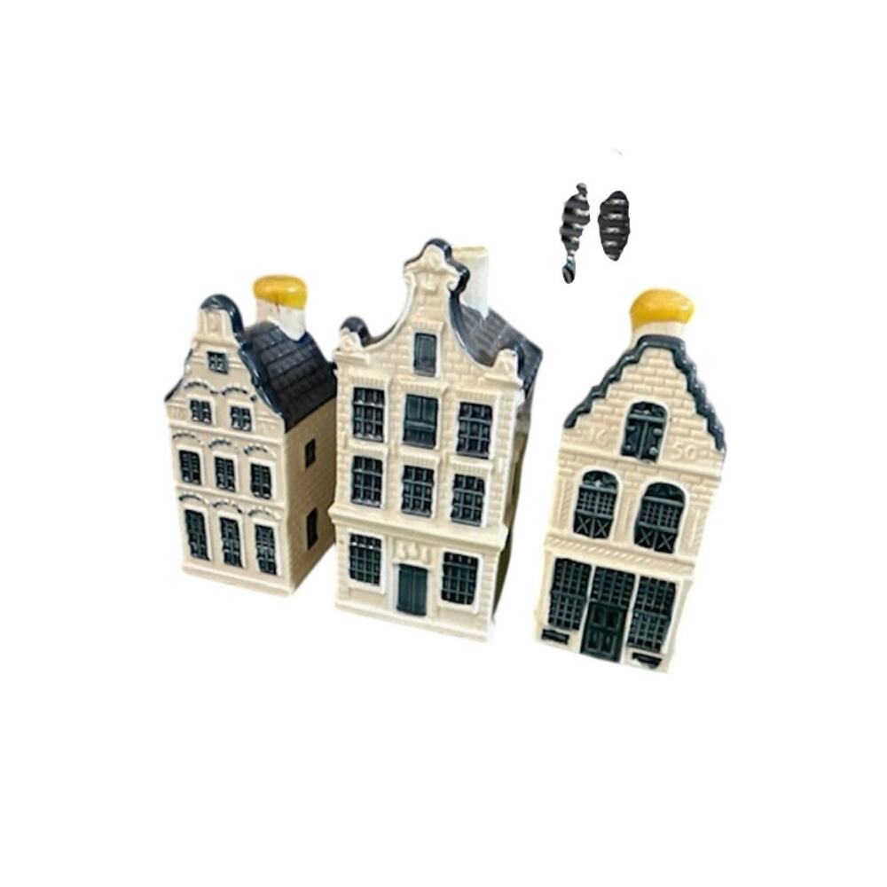 KLM Blue Delft Houses BOLS Amsterdam 2 Sealed #15, #17 1 Empty #80 - Picture 2 of 7